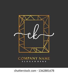 CK Initial luxury handwriting logo vector 