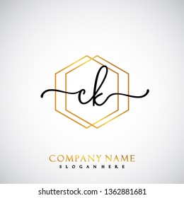 CK Initial luxury handwriting logo vector 