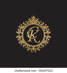CK initial luxury ornament monogram logo