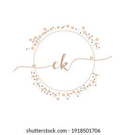 CK Initial monogram handwriting luxury illustration