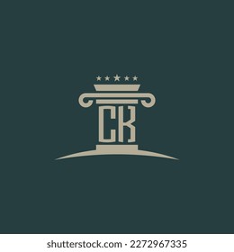 CK initials law of justice logo vector design template