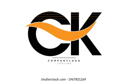 CK initials monogram letter text alphabet logo design