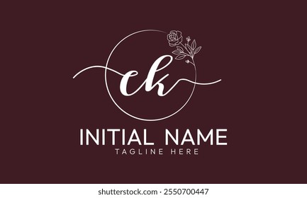 CK K C cinitial signature logo template vector