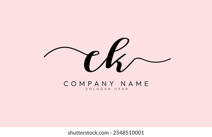 VECTOR de Plantilla de logotipo de firma inicial CK K C