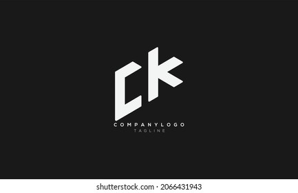 CK, KC, Abstract initial monogram letter alphabet logo design