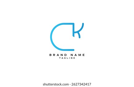 CK, KC, Abstract initial monogram letter alphabet logo design
