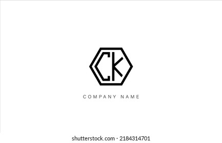 CK, KC Abstract Letters Logo Monogram