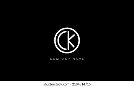 CK, KC Abstract Letters Logo Monogram