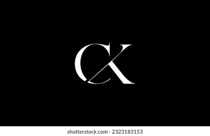 CK, KC, Monograma con el logotipo de las letras abstractas