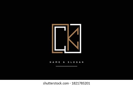 CK, KC, C, K, monograma del logotipo de las letras abstractas