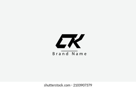 CK KC C K abstract vector logo monogram template
