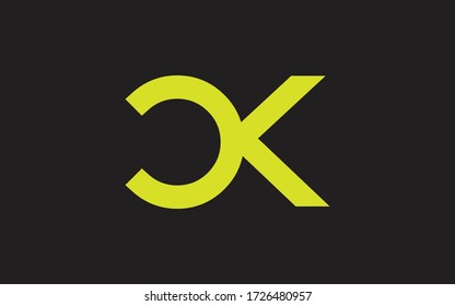 Diseño inicial del logotipo de la letra CK o KC, plantilla de vectores