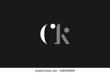 CK, KC Letter Logo Design with Creative Modern Trendy Typography