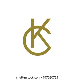 CK or KC letter logo design vector