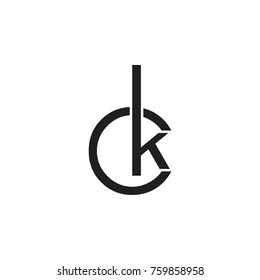 CK or KC letter logo design vector