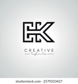 CK KC Letter Modern Alphabet Logo Design. Initial Based Vector Template.