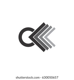 CK letter  with arrow logo design