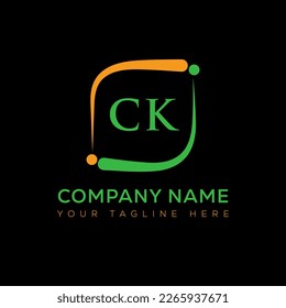 Diseño creativo del logo de la carta CK. Diseño único de CK.
