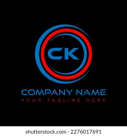 Diseño creativo del logo de la carta CK. Diseño único de CK.
