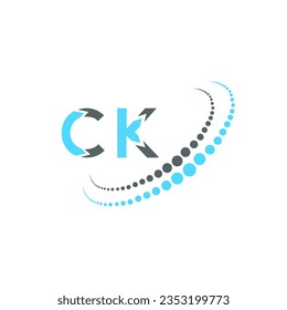 Diseño creativo del logo de la carta CK. Diseño único de CK.
