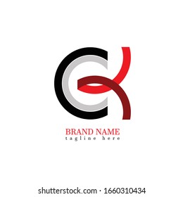 CK Letter Logo Design with Creative Modern Trendy and Black red Colors