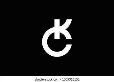 CK letter logo design on luxury background. KC monogram initials letter logo concept. CK icon design. KC elegant and Professional white color letter icon design on black background. CK KC K C