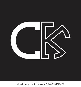 CK Letter logo monogram with oval shape negative space design template
