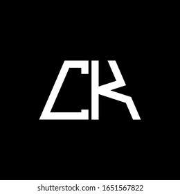 CK logo abstract monogram isolated on black background