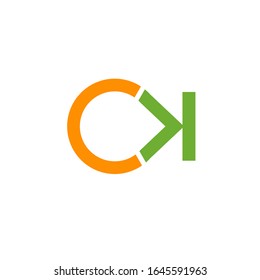 plantilla de signo vectorial de diseño de logotipo ck