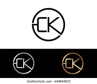 Ck Logo. Letter Design Vector with Red and Black Gold Silver Colors

