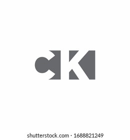 CK Logo monogram with negative space style design template isolated on white background