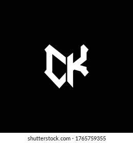 ck logo monogram with shield shape design template
