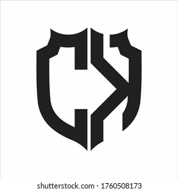 Estilo Escudo del logotipo CK Plantilla de diseño monograma sobre fondo blanco