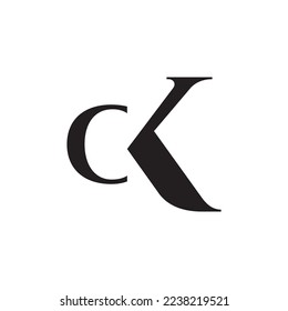 CK logo vector template, CK or KC letter logo design, Alphabet let Alphabet letters monogram icon logo CK or KC, modern logo, T-shirt design, icon.