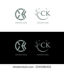 CK diseño minimalista y clásico del sistema del logotipo. VECTOR de forma de círculo monograma CK. Diseño único de CK.
