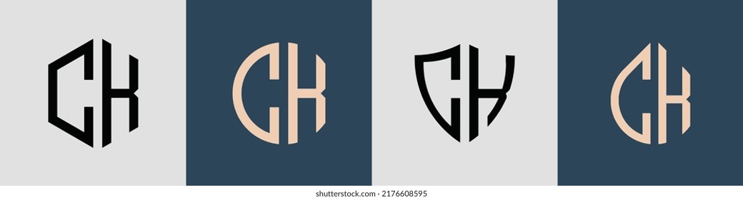 CK moderno diseño de la letra inicial diseño de un paquete vectorial. Será adecuado para qué empresa o nombre de marca inician esas iniciales.