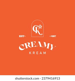 CK Monogram Logo Creamy kream Orange.