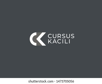 CK. Monogram of Two letters C&K. Luxury, simple, minimal and elegant CK logo design. Vector illustration template.