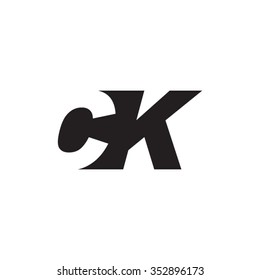CK negative space letter logo