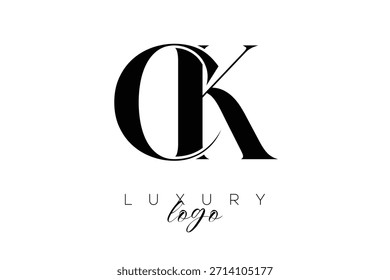 CK Serif Letter Monogram Typography Logo for Elegant Premium Branding Identity