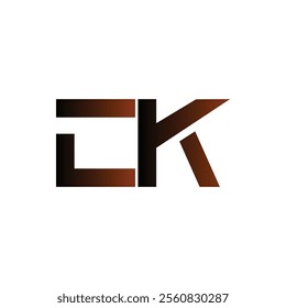 CK Simple alphabet modern minimalist negative space font vector business logo design