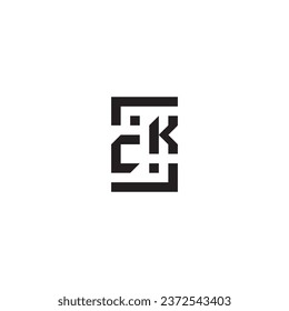 CK square concept retro logo in high quality professional design that will print well across any print media