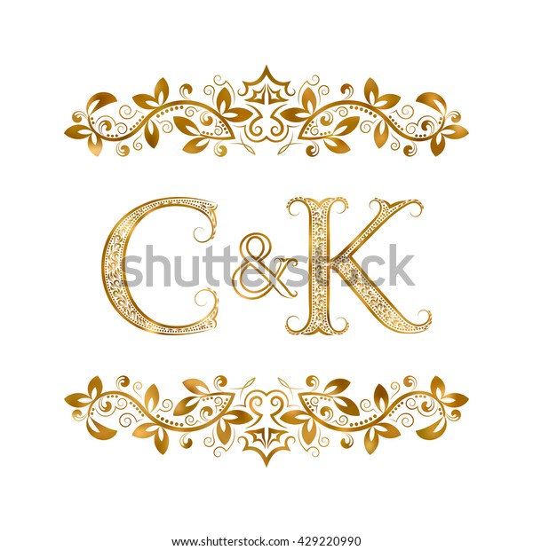 Ck Vintage Initials Logo Symbol Letters Stock Vector (royalty Free 