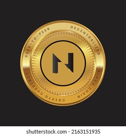 CKB-Kryptowährung-Logo in schwarzem Farbkonzept auf Goldmünze. Nervos Network Coin Block Technologie Symbol, neues Logo. Vektorgrafik für Banner, Hintergrund, Web, Druck, Artikel.