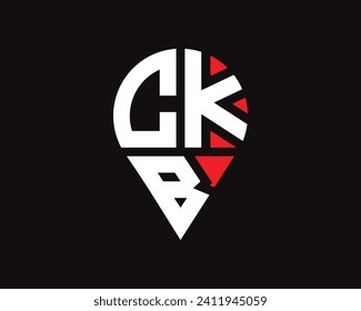 diseño de logotipo de la forma de ubicación de la letra CKB