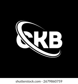 Logo de CKB. Carta de CKB. Diseño del logotipo de la letra de CKB. Logotipo CK B enlazado con el círculo y el logotipo del monograma en mayúsculas. Tipografía CKB para tecnología, negocio y marca inmobiliaria.