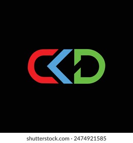 CKD letter logo design on black background