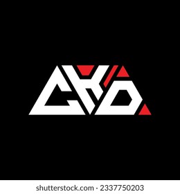 CKD triangle letter logo design with triangle shape. CKD triangle logo design monogram. CKD triangle vector logo template with red color. CKD triangular logo Simple, Elegant, and Luxurious design.