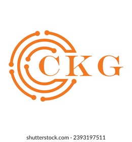 Diseño de letras CKG. Diseño del logotipo de la tecnología de letras CKG sobre fondo blanco. Diseño del logotipo de monograma CKG para emprendedores y empresas