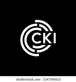 CKI letter logo design on black background. CKI creative initials letter logo concept. CKI letter design.
